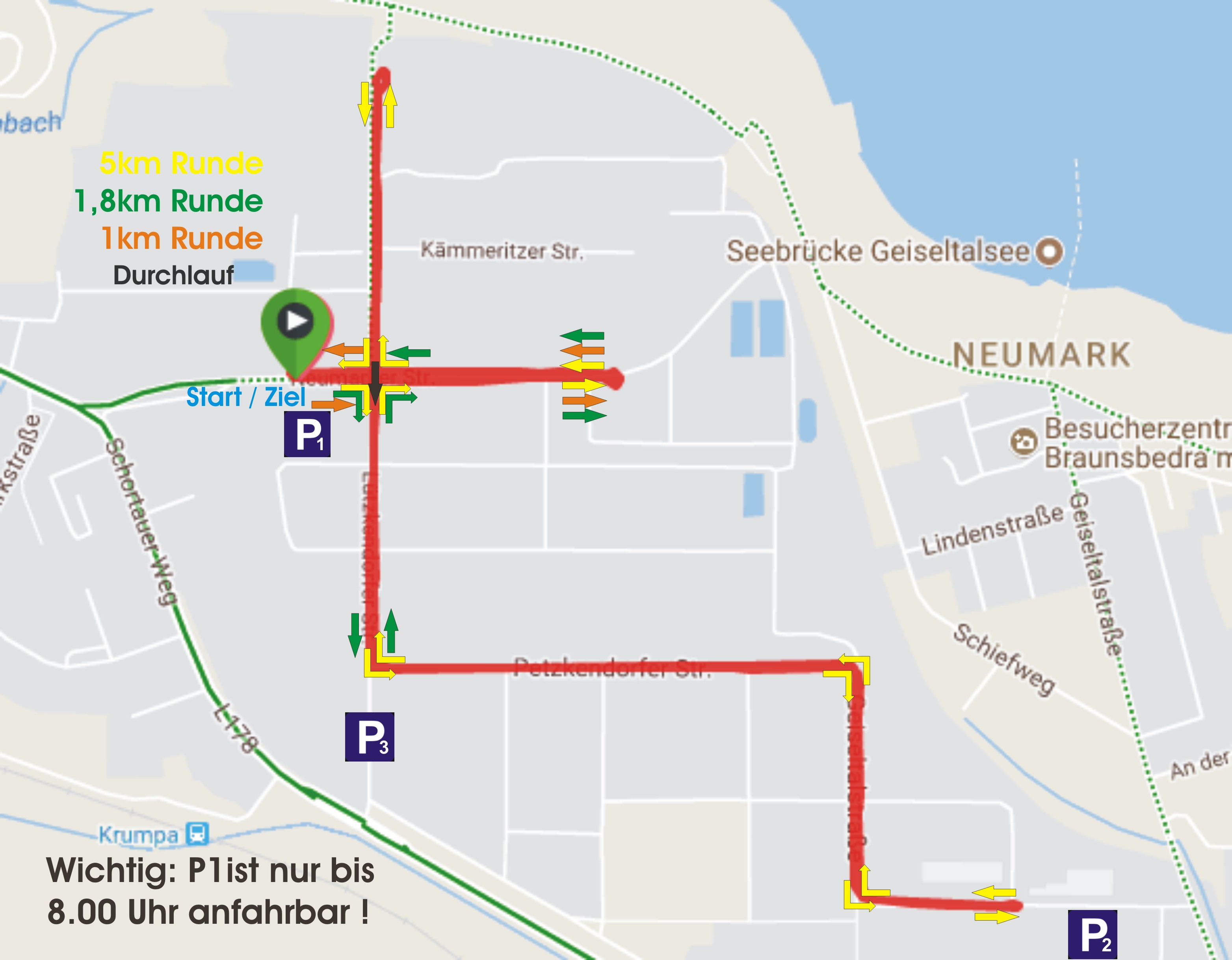 Streckenverlauf DM Rollski Flachstrecke